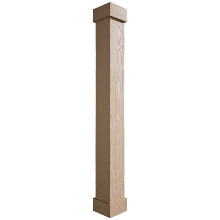 Ekena Millwork Sand Blasted Faux Wood Non-Tapered Square Column Wrap w/ Standard Capital & Base, 14"W x 12'H COLUSD14X144STUF